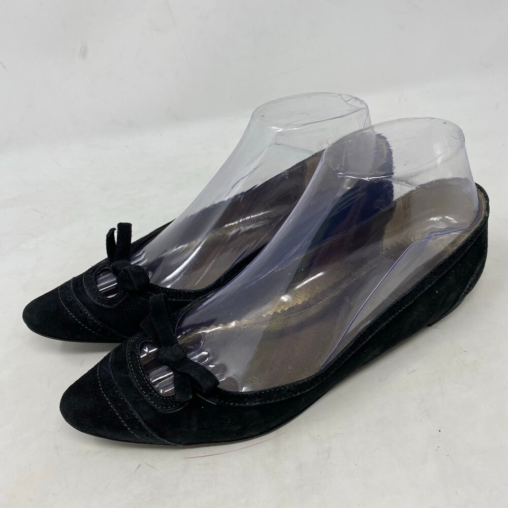 J.Crew Black Suede Italian Comfy Flat Womens Size 6.5